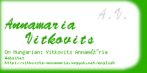 annamaria vitkovits business card